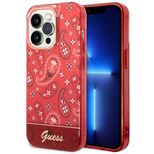 Guess Ohišje za Apple iPhone 14 Pro TPU Bandana, Rde?a, (21244266) Cene