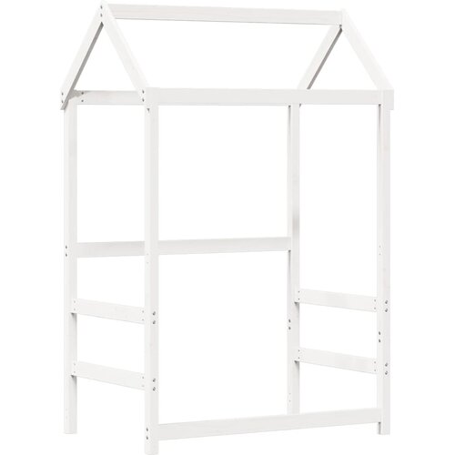  Set kreveta i klupe s krovom bijeli 75x190 cm puno drvo bor Slike