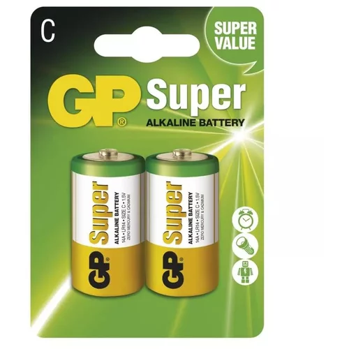 Gp Super Alkaline Battery C (LR14) 2 pack