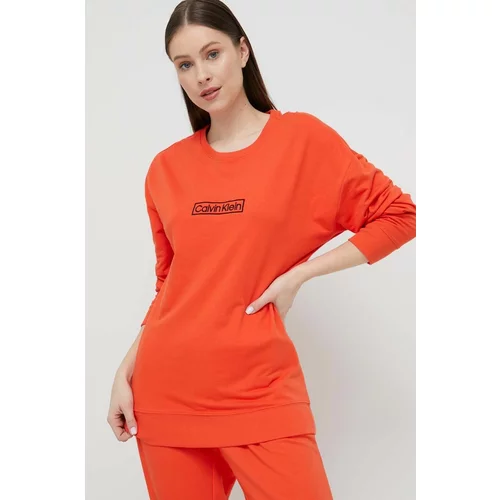 Calvin Klein Underwear Homewear dukserica boja: narančasta, s aplikacijom