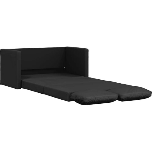  Podni kauč na razvlačenje 2-u-1 crni 112x174x55 cm umjetna koža Slike