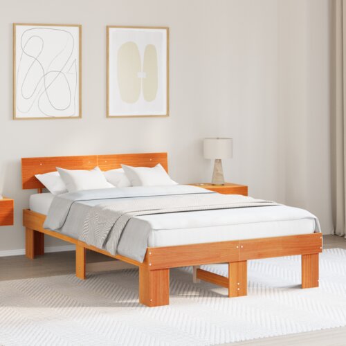  Konstrukcija postelje z vzglavjem Voskast rjav 120 x 200 cm, (5000126435) Cene