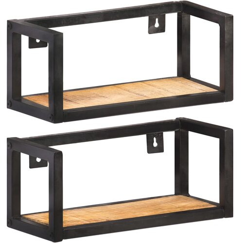  The Living Store Stenske police 2 kosa 40 cm robusten mangov les - Stenska Polica, (21454542) Cene