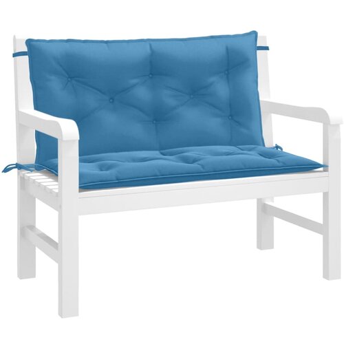  Jastuci za vrtnu klupu 2 kom plavi 100x50x7 cm tkanina Slike