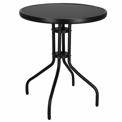 Springos metalni okrugli vrtni stol, 60 cm, crni Slike