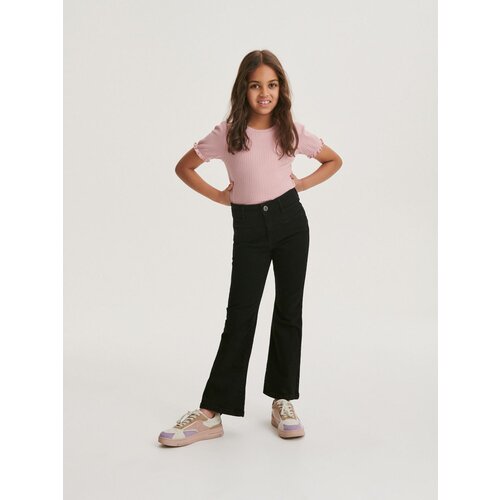 Reserved - Kavbojke high waist flare - Črna Cene