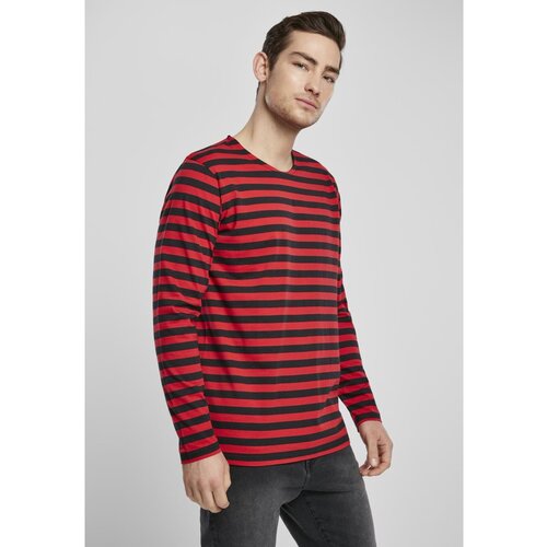 Urban Classics Regular Stripe LS Firered/blk Slike