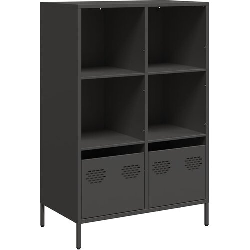  Visoka komoda crna 68x39x103,5 cm od čelika Slike