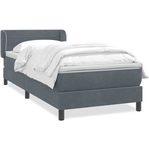Maison Chic Box spring postelja - Vzmetna postelja z vzmetnico Temno siva 90x220 cm Velvet SL18554, (21894302) Slike