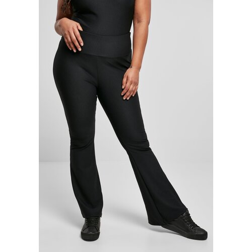 Urban Classics Women's high-waisted leggings with ribbed fit black Slike