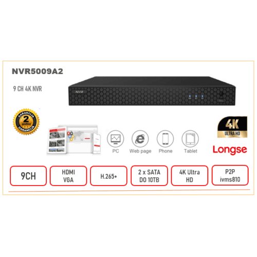 9 Kanalni mrežni snimač (NVR) 4K PRO Serija do 12MP Cijene