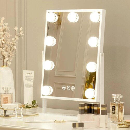 FENCHILIN Hollywood make-up ogledalo z LED osvetlitvijo belo Slike