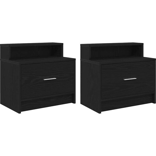 Maison Chic 2 kose Nočne omarice - Nočne mize s predalom črna hrast 51x31x47 cm, (21688329) Cene
