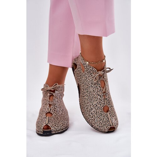 Maciejka Patterned Leather Ankle Boots Slike