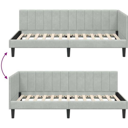 VidaXL Kutni okvir kreveta Svjetlosiva 100 x 200 cm Bar&amp;scaron;un Slike