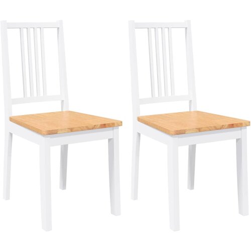 Maison Chic Jedilni stoli - Vzorci stoli 2 kosa bele masivne lesene gume A189, (22031913) Slike