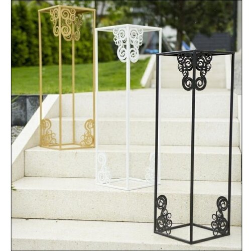  Stalak za cveće 60x24 cm, elegantne crne boje Slike