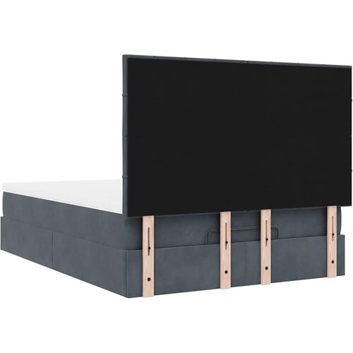  Otomanski krevet s madracima&amp;amp;LED tamnosivi 140x190cm bar&amp;scaron;unasti Slike