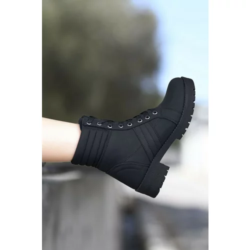 Riccon Extra Matte Black Women's Ankle Boots 0012285