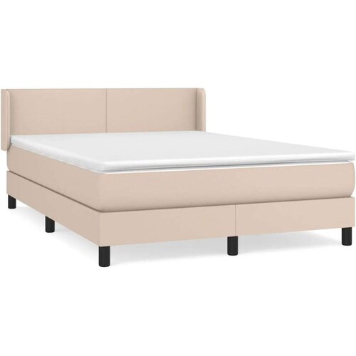 vidaXL Krevet s oprugama i madrac cappuccino 140x190cm od umjetne kože Cijene