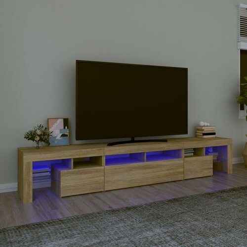 TV ormarić s LED svjetlima boja hrasta sonome 230x36,5x40 cm Cene