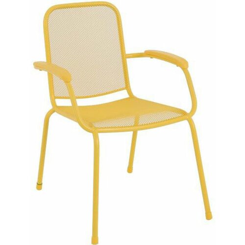 Mwh baštenska stolica lopo metalna svetlo žuta Slike