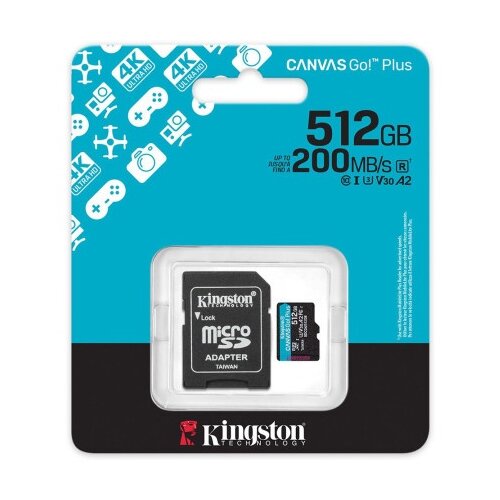 Kingston canvasgo!plus microsd kartica 512gb+adapt er 740617348040 ( sdcg4/512gb ) Slike