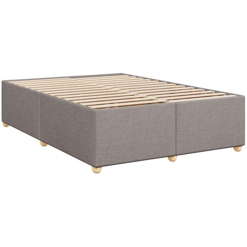  Boxspring krevet s madracem Sivosmeđa 160 x 200 cm Tkanina Smeđesiva 160 x 200 x 100.5 cm Slike