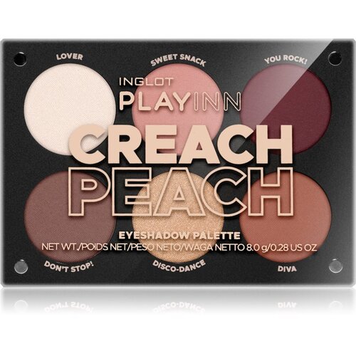 Inglot PlayInn paleta senčil za oči odtenek Creach Peach Slike