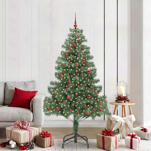  Božićno drvce s 300 LED svjetlima s stalakom Zelena 210 cm PVC Cene