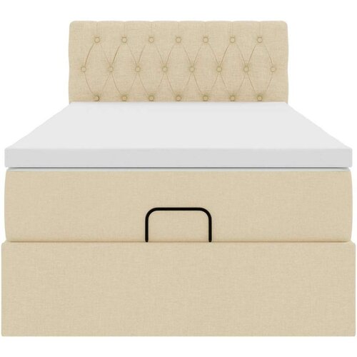 vidaXL Otomanski okvir kreveta s madraca krem 90x190cm od tkanine Cene