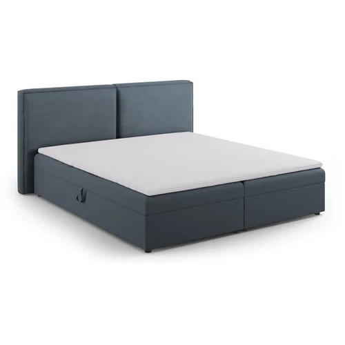 Cosmopolitan Design Modra boxspring postelja s prostorom za shranjevanje 140x200 cm Arendal –