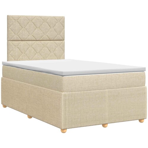  Boxspring krevet s madracem Krem 120 x 200 cm Tkanina Slike