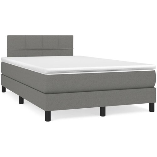  box spring s madracem LED tamnosivi 120 x 190 cm tkanina Cijene