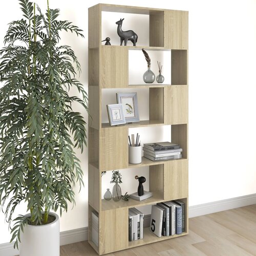 VidaXL Knjižna omara za razdelitev prostora sonoma hrast 80x24x186 cm Slike