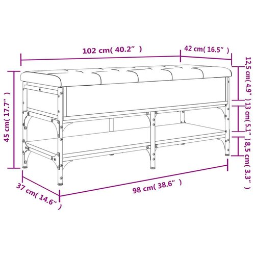  Klupa za cipele crna 102 x 42 x 45 cm od konstruiranog drva Slike