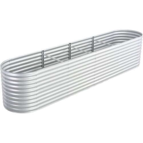 VidaXL Visoka greda 400x80x81 cm pocinkano jeklo srebrna, (20693191) Slike
