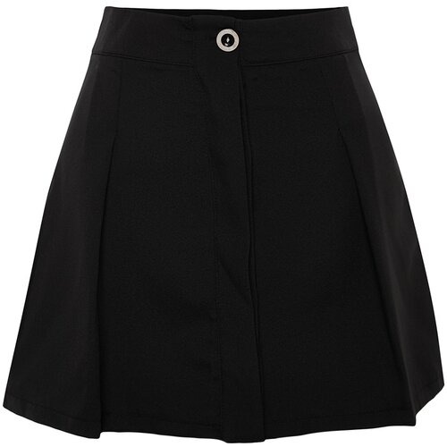 Trendyol Black Premium Mini Pleated Woven Skirt Slike