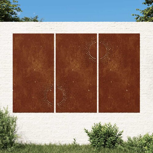  Vrtni zidni ukrasi 3 kom 105x55 cm čelik COR-TEN uzorak sunca Cijene