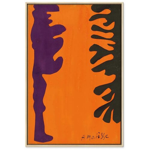  Slika - Henri Matisse &amp;ndash; Black and Violet Arabesques on Orange 80x120 U prirodnom drvenom okviru Slike