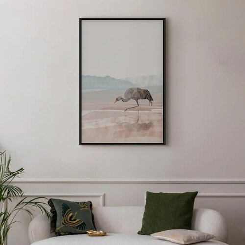  Slika - Crane in the Morning (1 Part) Vertical 80x120 U crnom drvenom okviru Slike
