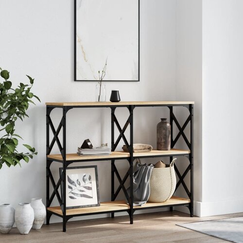 vidaXL Konzolni stol boja hrasta 100 x 28 x 80,5 cm konstruirano drvo Cijene
