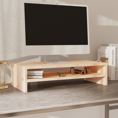  Stalak za monitor 50 x 24 x 13 cm od masivne borovine Slike