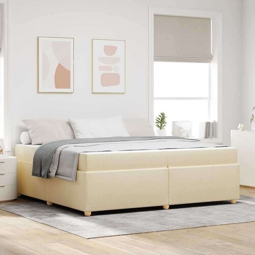  Konstrukcija postelje z vzmetnico krema 200 x 200 cm blago, (5000127499) Cene