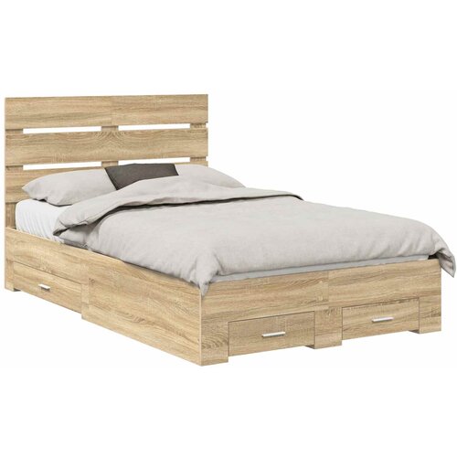 vidaXL konstrukcija postelje sonoma hrast 120 x 200 cm konstruiran les, (5000113589) Cene