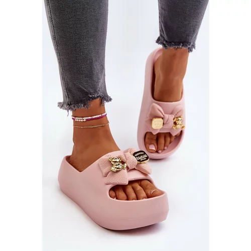 Kesi Women's foam slippers with bow, Pink Salessa