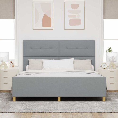  Krevetna konstrukcija Svjetlosiva 180 x 200 cm tkanina Slike