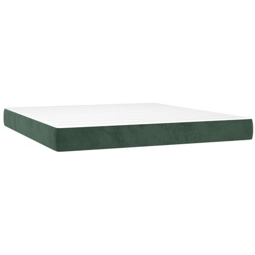 VidaXL Krevet box spring s madracem LED tamnozeleni 160x200 cm bar&amp;scaron;un Slike