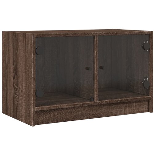 Maison Chic TV omarica - TV stojalo - Televizijska omarica s steklenimi vrati rjavi hrast 68x37x42 cm, (21699491) Cene