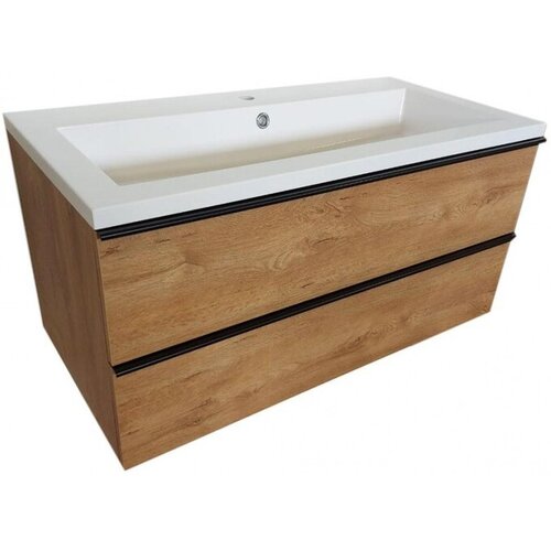 NORD_PRODUKT NORD-PRODUKT kopalniška omarica z umivalnikom Axe, viseča, 100x50x49,7cm, hrast Cene